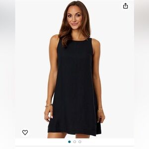 NWT Lilly Pulitzer black linen shift dress with pockets, size 10.